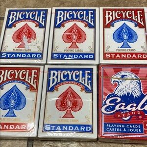Red and Blue Card Bicycle with Design